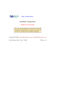 Indefinite Integration