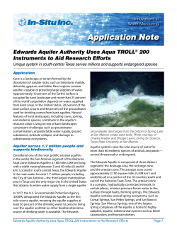 Edwards Aquifer Authority Uses Aqua TROLL 200 - In
