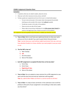 CSS385: Assignment 0 Question Sheet 1. True or False: Kelvin must