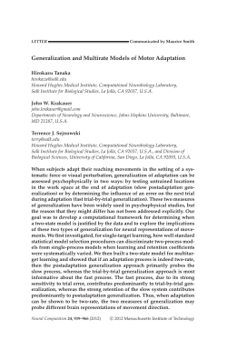 Generalization and Multi-Rate Models of Motor
