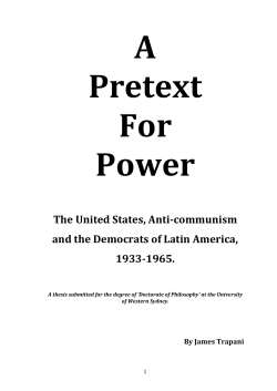 The United States, Anti-‐communism and the Democrats of Latin