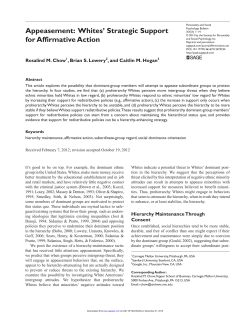 Appeasement: Whites` Strategic Support for Affirmative Action