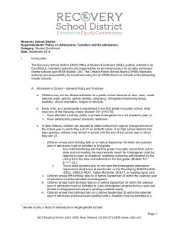 2014-2015 Final Policy Admissions Readmissions and Transfers