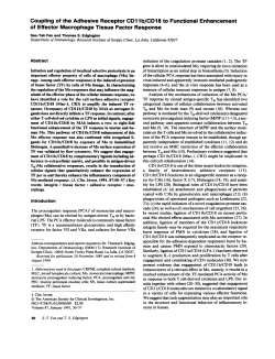 Coupling of the Adhesive Receptor CD11b/CD18 to Functional