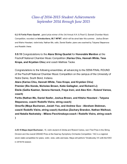 Class of 2014-2015 Student Achievements September 2014 through