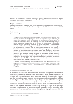 Better Development Decision-making: Applying International