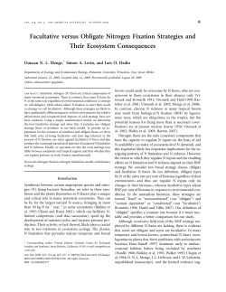 Facultative versus Obligate Nitrogen Fixation Strategies