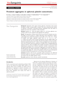 Persistent aggregates in apheresis platelet concentrates