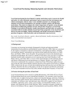 Local Food Purchasing: Balancing Egoistic and Altruistic Motivations