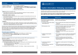 Useful information following vaccination