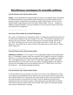 Miscellaneous monologues for ensemble auditions