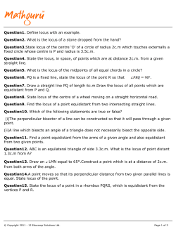 Question1. Define locus with an example. Question2