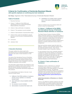 Criteria for Confirmation of Herbicide