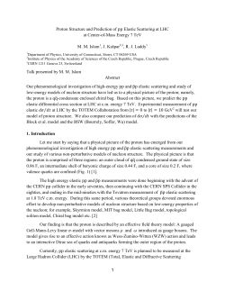 1 Proton Structure and Prediction of Elastic Scattering at