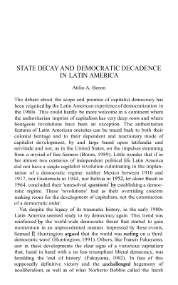 state decay and democratic decadence in latin america