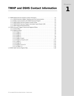 Chapter 1: TMHP and DSHS Contact Information