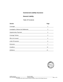 Commercial General Liability