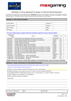 Aristocrat Maxgaming Participation Order Form