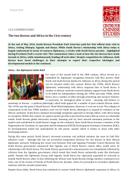 The two Koreas and Africa in the 21st century CCS COMMENTARY: