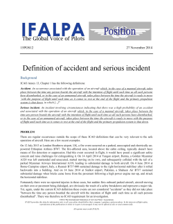 Definition of accident and serious incident