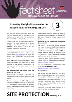 Site Protection Fact Sheet 3 - Protecting Aboriginal Places under the
