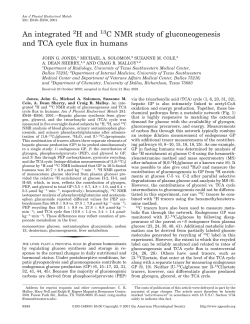 An integrated 2H and 13C NMR study of gluconeogenesis and TCA