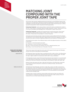 Matching Joint Compound with the Proper Joint Tape