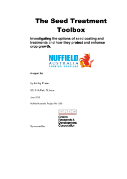 The Seed Treatment Toolbox