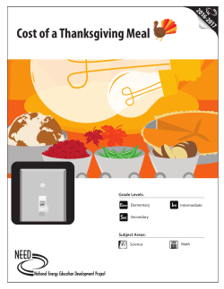 Cost of a Thanksgiving Meal