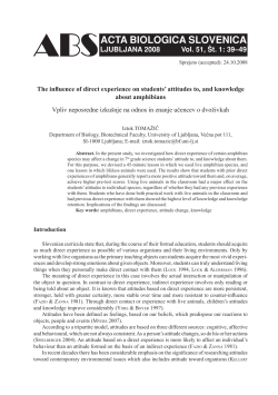 The influence of direct experience on students` attitudes