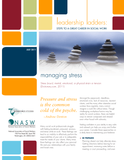 managing stress - Social Work Career Center