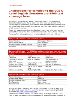 A level English Literature 2015 pre-1900 text coverage