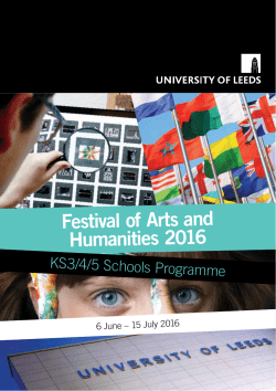 Festival of arts and humanities programme KS3-5