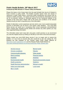 Public Health Bulletin. 28th March 2017