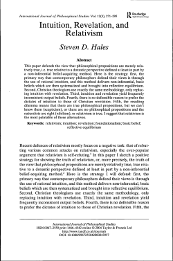 Intuition, Revelation, and Relativism