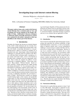 Investigating large-scale Internet content filtering