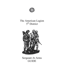 Sergeant-at-Arms Guide - The American Legion 5th District