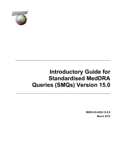 Introductory Guide for Standardised MedDRA Queries