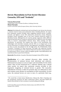 Heroic Masculinity in Post-Soviet Ukraine: Cossacks, UPA and