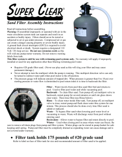 Super Clear Filter Assembly Instructions