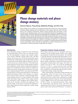 Phase change materials and phase change memory