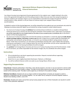 Agreement Release Request (housing contract) General Instructions