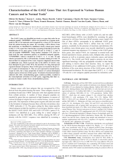 Characterization of the GAGE Genes That Are Expressed in Various