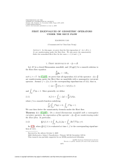 FIRST EIGENVALUES OF GEOMETRIC OPERATORS UNDER THE