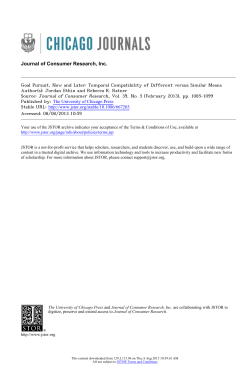 Goal Pursuit, Now and Later: Temporal Compatibility of Different