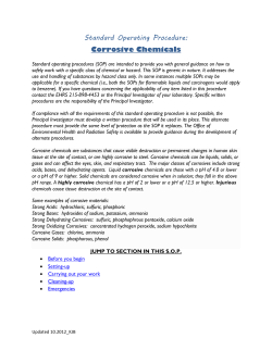 Standard Operating Procedure: Corrosive Chemicals
