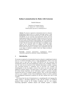 Italian Lemmatization by Rules with Getaruns