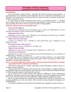 Principles of Good Leadership