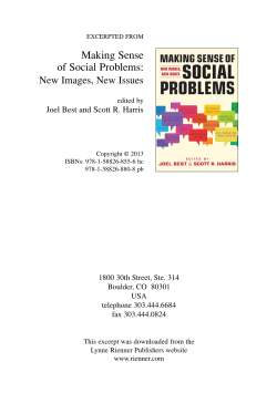 Making Sense of Social Problems: