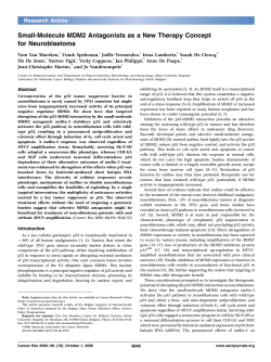 Small-Molecule MDM2 Antagonists as a New Therapy Concept for